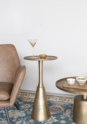 WHITE LABEL LIVING Mason sofabord, rund - antik messing aluminium/metal (60)