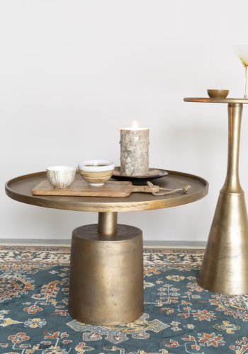 WHITE LABEL LIVING Mason sofabord, rund - antik messing aluminium/metal (60)