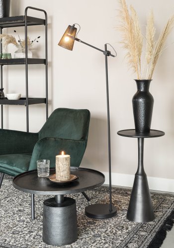 WHITE LABEL LIVING Mason sofabord, rund - sort aluminium/metal (60)