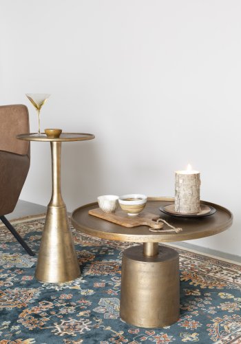 WHITE LABEL LIVING Noah sidebord, rund - antik messing aluminium (35)