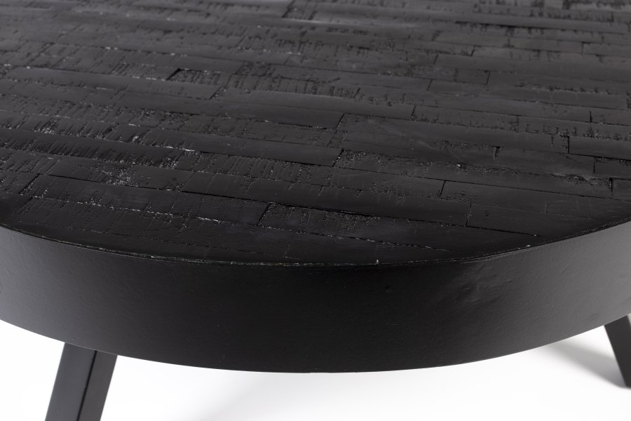 WHITE LABEL LIVING Suri sofabord, Large, rund - sort teaktr og sort metal (74)