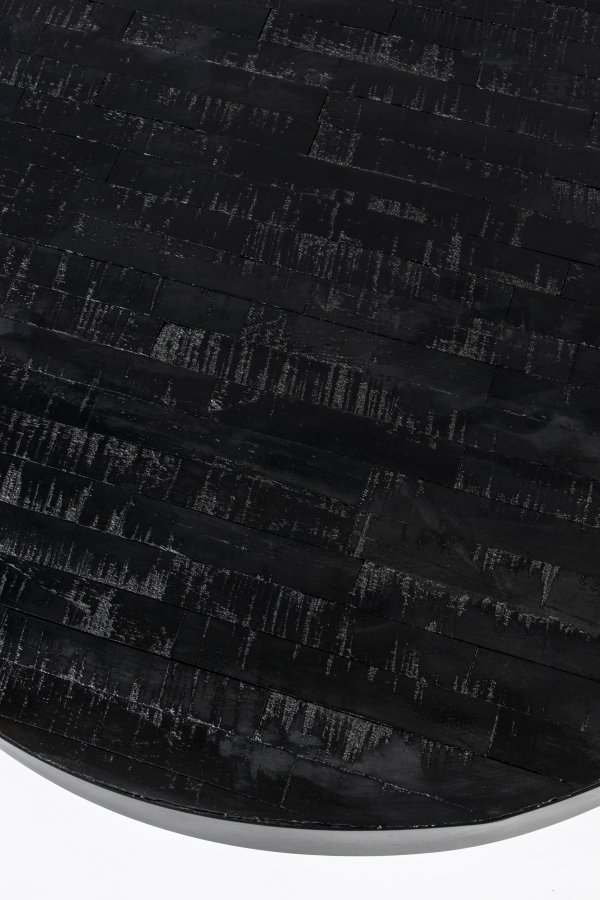 WHITE LABEL LIVING Suri sofabord, Large, rund - sort teaktr og sort metal (74)