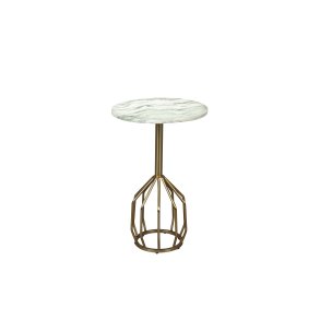 DUTCHBONE Salerno sidebord S, rund - grn marmor og guld stl (30)