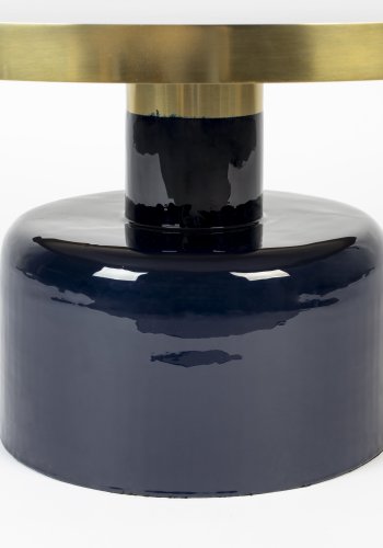 ZUIVER Glam sofabord, rund - guld stl og bl emalje jern (60)