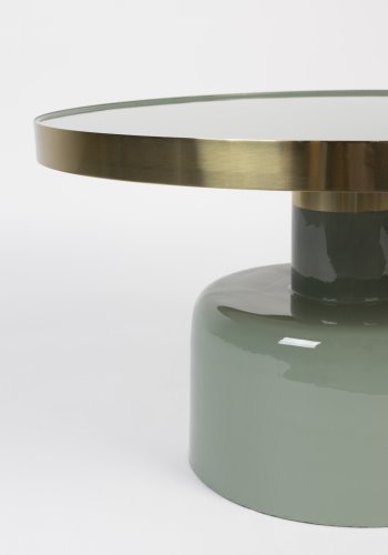ZUIVER Glam sofabord, rund - guld stl og grn emalje jern (60)