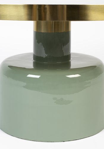 ZUIVER Glam sofabord, rund - guld stl og grn emalje jern (60)