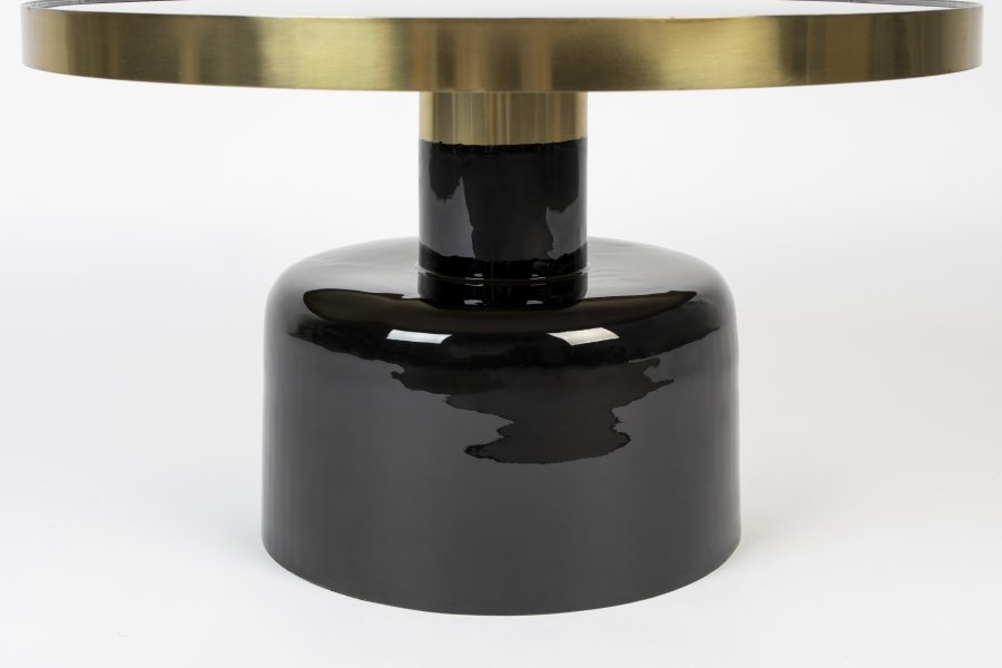 ZUIVER Glam sofabord, rund - guld stl og sort emalje jern (60)