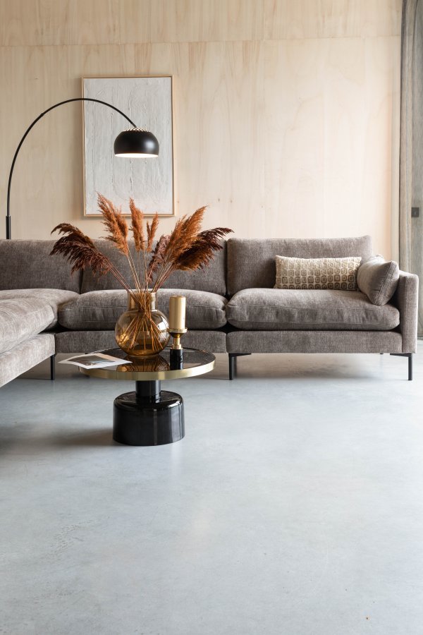 ZUIVER Glam sofabord, rund - guld stl og sort emalje jern (60)