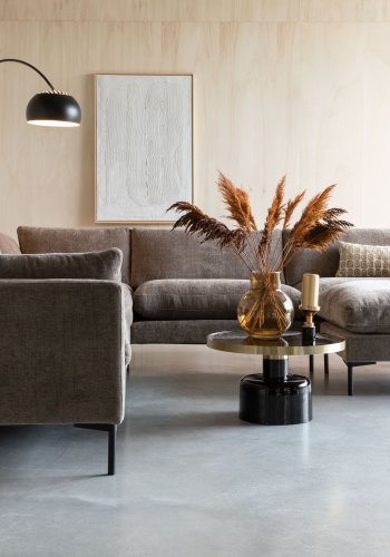 ZUIVER Glam sofabord, rund - guld stl og sort emalje jern (60)