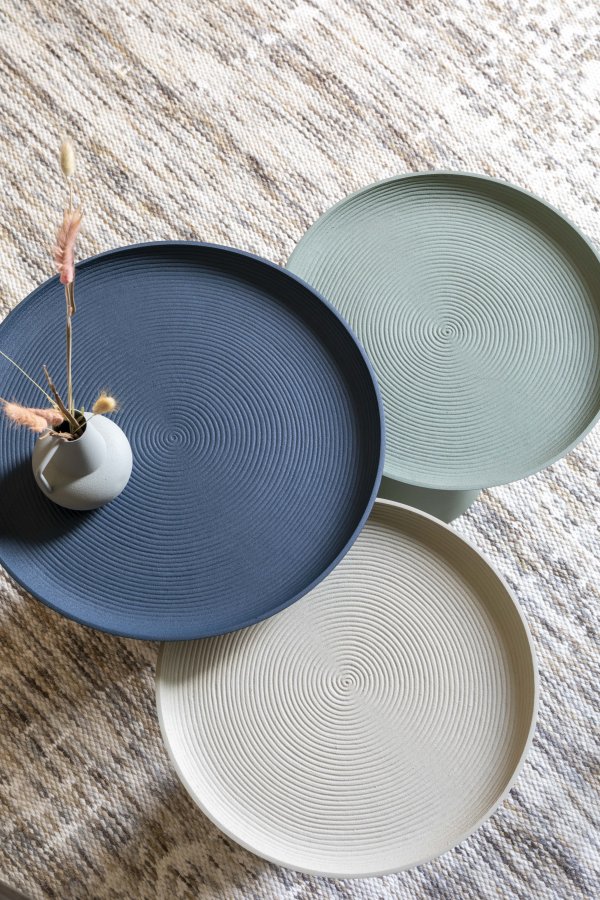 WHITE LABEL LIVING Ringar Large sidebord, rund - bl metal (39,5)