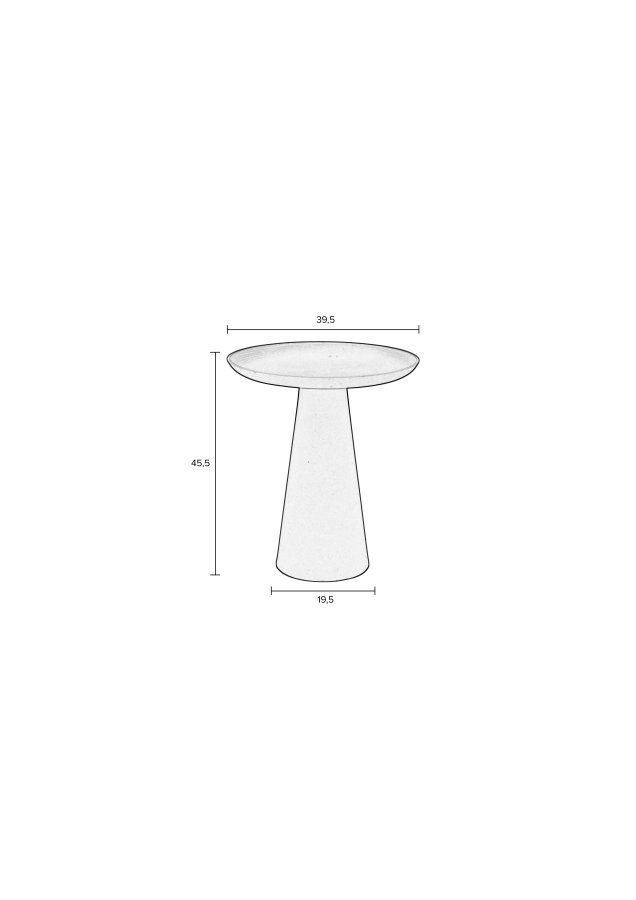 WHITE LABEL LIVING Ringar Large sidebord, rund - lyserd metal (39,5)