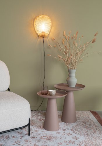 WHITE LABEL LIVING Ringar Medium sidebord, rund - lyserd metal (34,5)