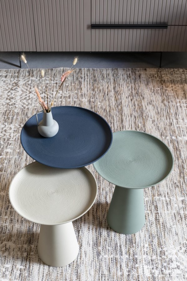 WHITE LABEL LIVING Ringar Medium sidebord, rund - elfenben metal (34,5)