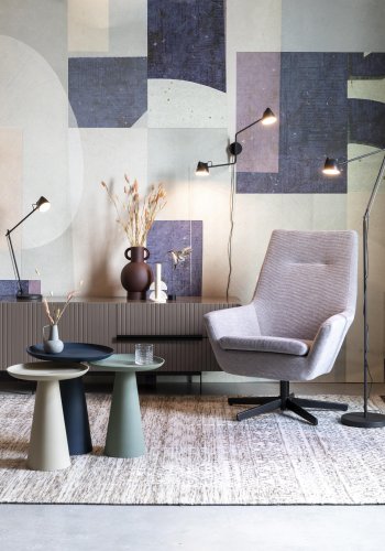 WHITE LABEL LIVING Ringar Medium sidebord, rund - elfenben metal (34,5)