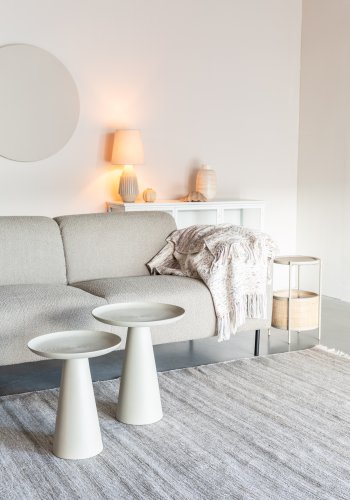 WHITE LABEL LIVING Ringar Medium sidebord, rund - elfenben metal (34,5)