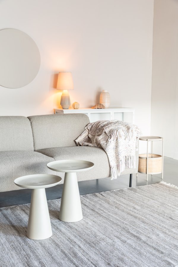 WHITE LABEL LIVING Ringar Medium sidebord, rund - elfenben metal (34,5)