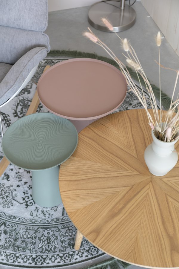 WHITE LABEL LIVING Ringar Medium sidebord, rund - grn metal (34,5)