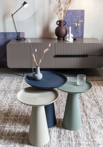 WHITE LABEL LIVING Ringar Medium sidebord, rund - grn metal (34,5)