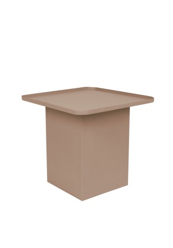 WHITE LABEL LIVING Sverre Square sidebord, kvadratisk - lyserd metal (44x44)