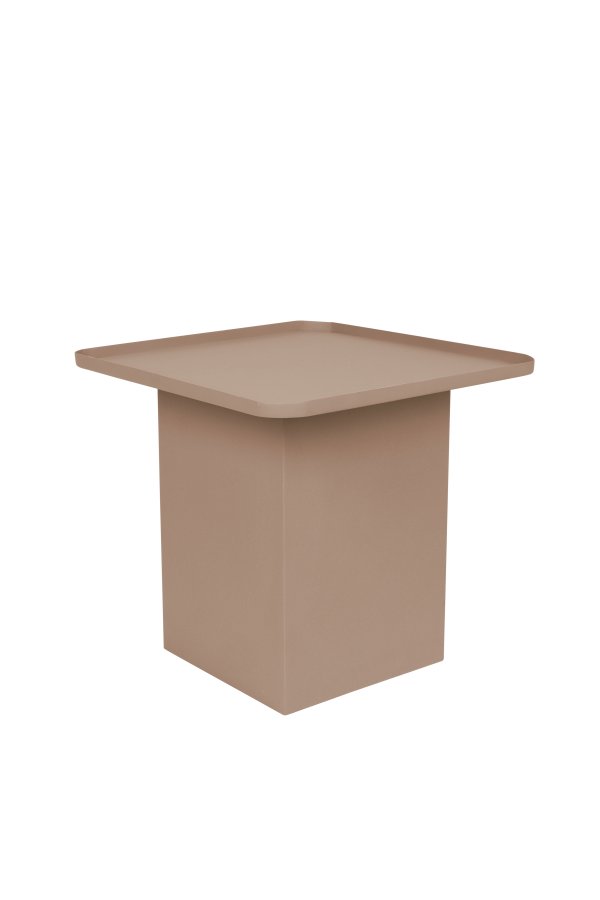 WHITE LABEL LIVING Sverre Square sidebord, kvadratisk - lyserd metal (44x44)