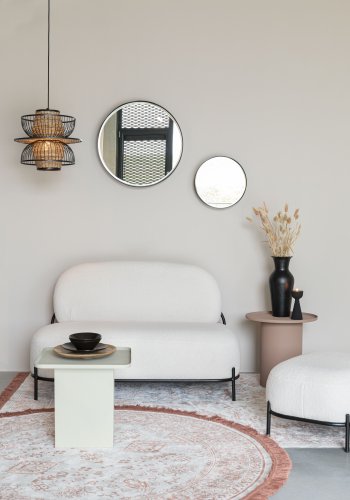 WHITE LABEL LIVING Sverre Square sidebord, kvadratisk - elfenben metal (44x44)