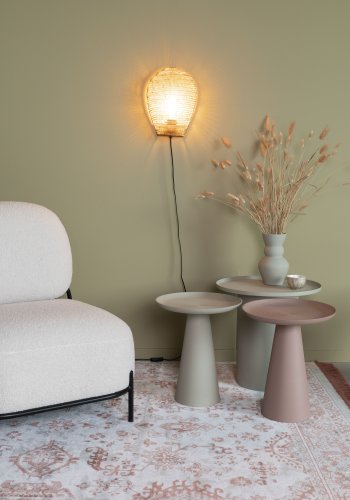 WHITE LABEL LIVING Sverre sidebord, rund - elfenben metal (45,5)