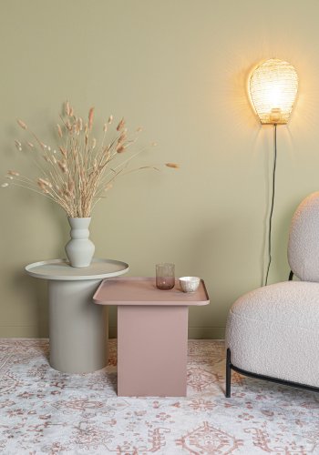 WHITE LABEL LIVING Sverre sidebord, rund - elfenben metal (45,5)