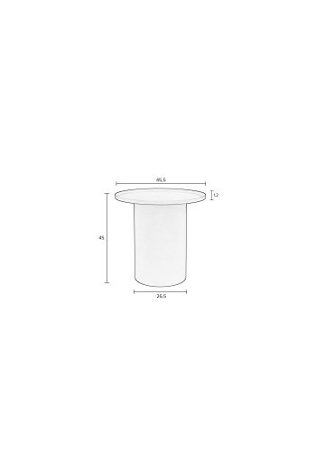 WHITE LABEL LIVING Sverre sidebord, rund - elfenben metal (45,5)