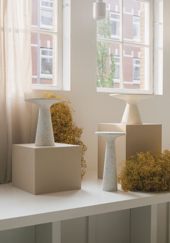 ZUIVER Victoria sidebord M, rund - multifarvet genbrugt terrazzo (40)