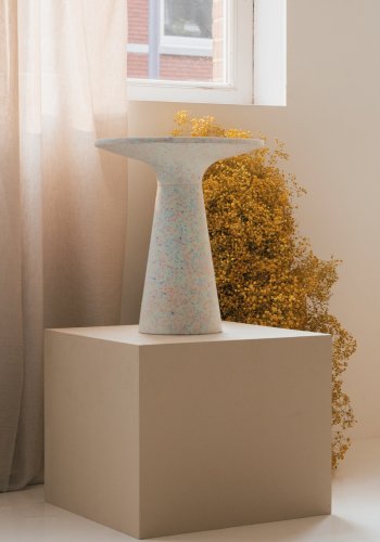 ZUIVER Victoria sidebord M, rund - multifarvet genbrugt terrazzo (40)