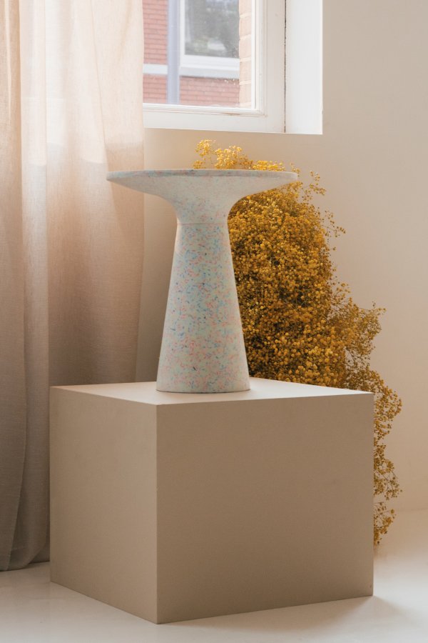 ZUIVER Victoria sidebord M, rund - multifarvet genbrugt terrazzo (40)