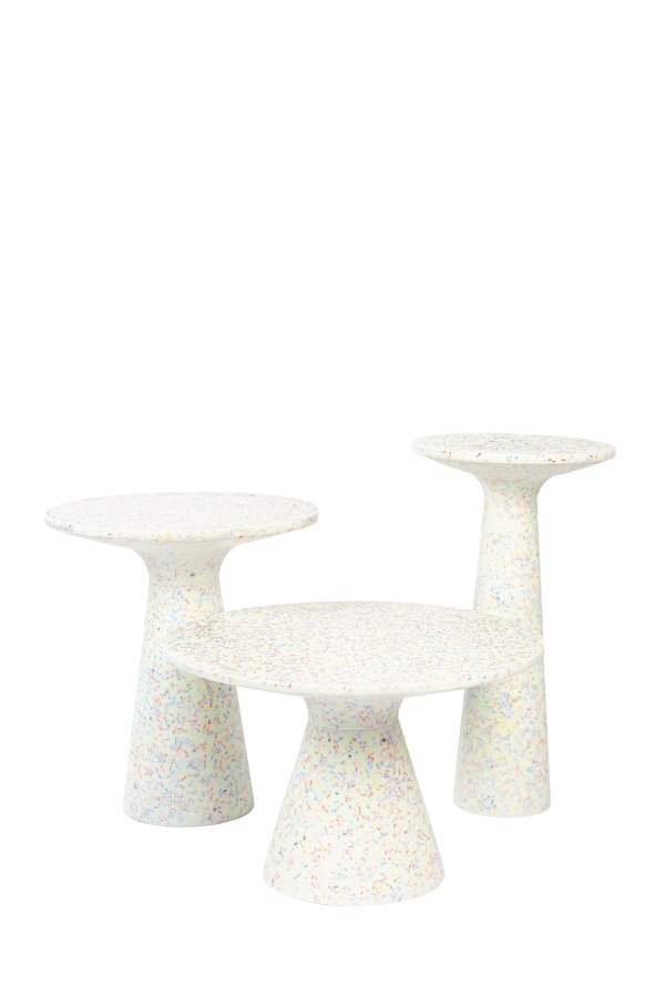 ZUIVER Victoria sidebord S, rund - multifarvet genbrugt terrazzo (30)