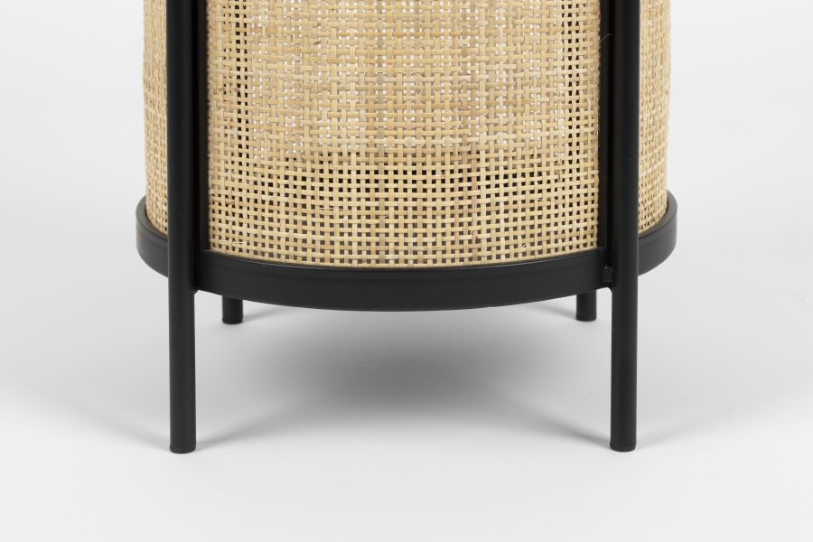 WHITE LABEL LIVING Makoto sidebord, m. kurv - rattan og sort askefinér/metal (30)