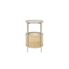 WHITE LABEL LIVING Makoto sidebord, m. kurv - rattan og sand askefinér/metal (30)