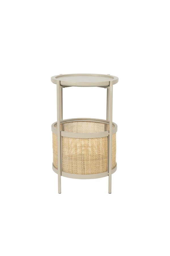 WHITE LABEL LIVING Makoto sidebord, m. kurv - rattan og sand askefinér/metal (30)