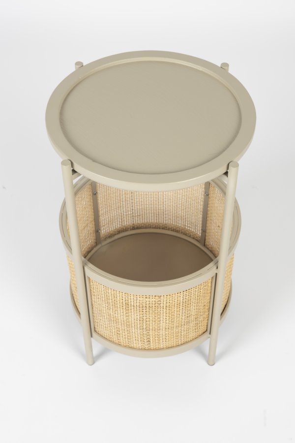 WHITE LABEL LIVING Makoto sidebord, m. kurv - rattan og sand askefinér/metal (30)