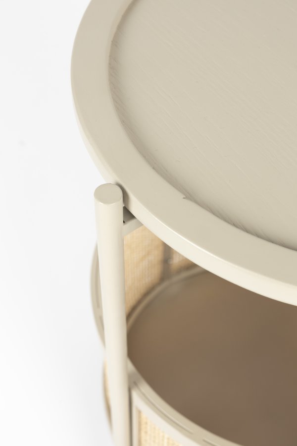 WHITE LABEL LIVING Makoto sidebord, m. kurv - rattan og sand askefinér/metal (30)