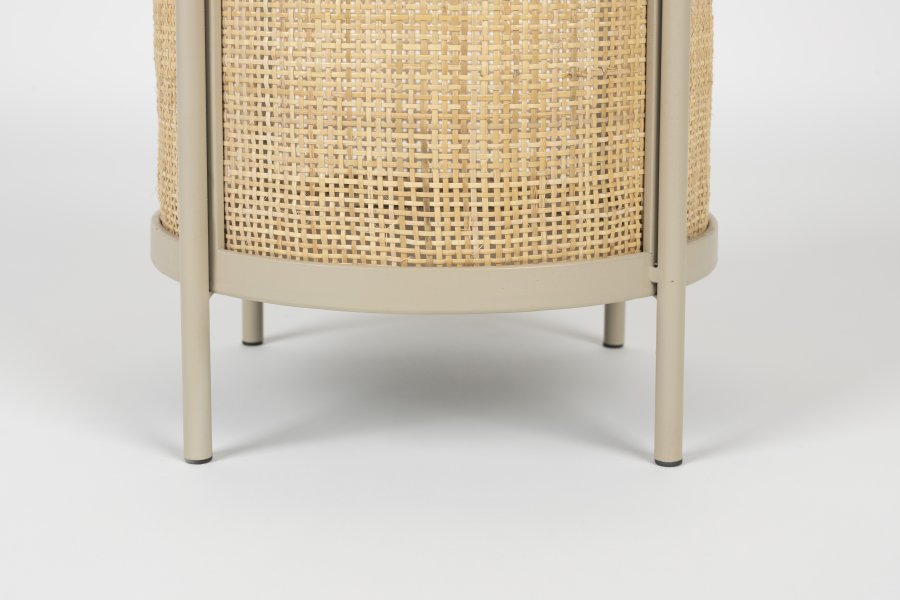 WHITE LABEL LIVING Makoto sidebord, m. kurv - rattan og sand askefinér/metal (30)