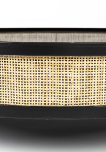 WHITE LABEL LIVING Makoto sofabord, m. kurv - rattan og sort askefinér/metal (80)