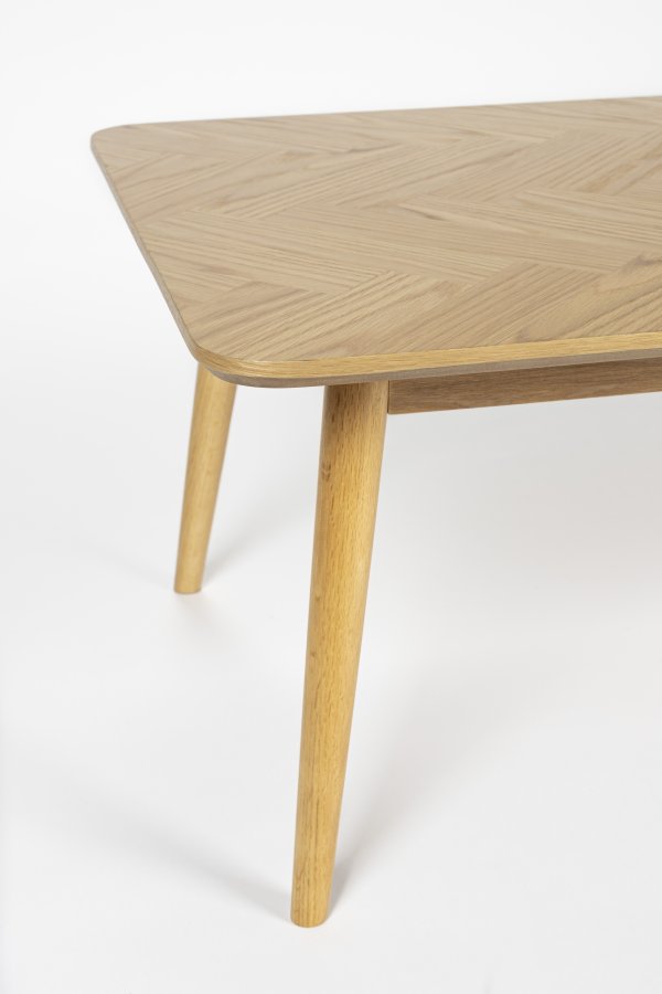 WHITE LABEL LIVING Fabio sildeben sofabord, rektangulr - natur egefinér og egetr (120X60)