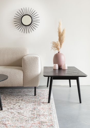 WHITE LABEL LIVING Fabio sildeben sofabord, rektangulr - sort egefinér og egetr (120X60)