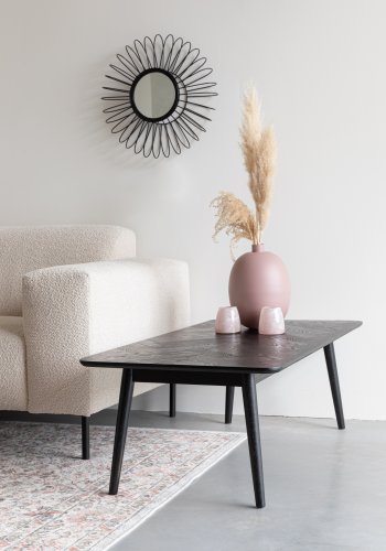 WHITE LABEL LIVING Fabio sildeben sofabord, rektangulr - sort egefinér og egetr (120X60)