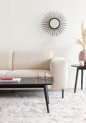 WHITE LABEL LIVING Fabio sildeben sofabord, rektangulr - sort egefinér og egetr (120X60)