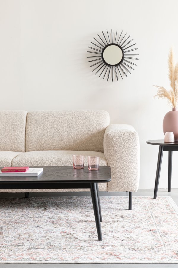 WHITE LABEL LIVING Fabio sildeben sofabord, rektangulr - sort egefinér og egetr (120X60)