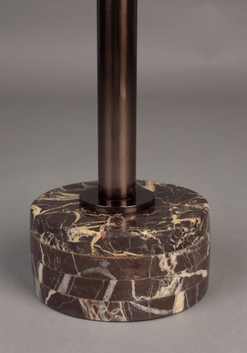DUTCHBONE Pose sidebord, rund - brun marmor og brun aluminium (25)