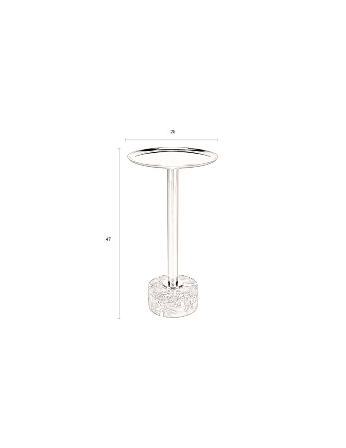 DUTCHBONE Pose sidebord, rund - brun marmor og brun aluminium (25)