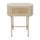 WHITE LABEL LIVING Amaya sidebord, m. 1 skuffe - beige tr og metal (48x38)