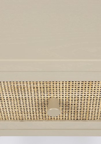 WHITE LABEL LIVING Amaya sidebord, m. 1 skuffe - beige tr og metal (48x38)