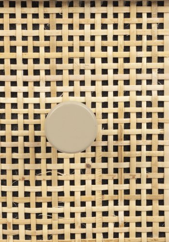 WHITE LABEL LIVING Amaya sidebord, m. 1 skuffe - beige tr og metal (48x38)