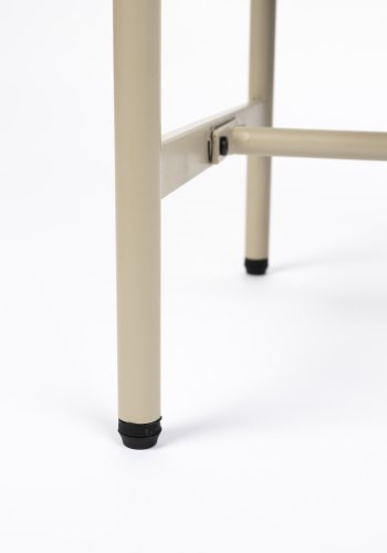 WHITE LABEL LIVING Amaya sidebord, m. 1 skuffe - beige tr og metal (48x38)